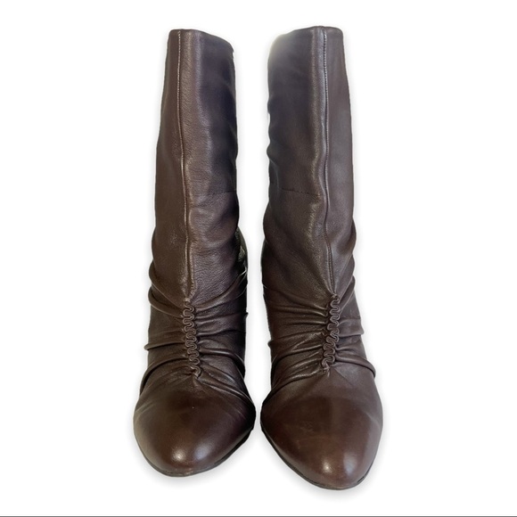 Gianni Bini Wynona Brown Leather Stiletto Heel Ankle Boots sz 8M - Picture 3 of 15